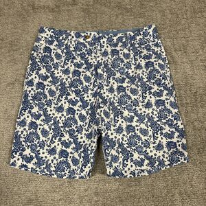 J McLaughlin Shorts Mens 36 Blue White Paisley Pockets Golf Casual